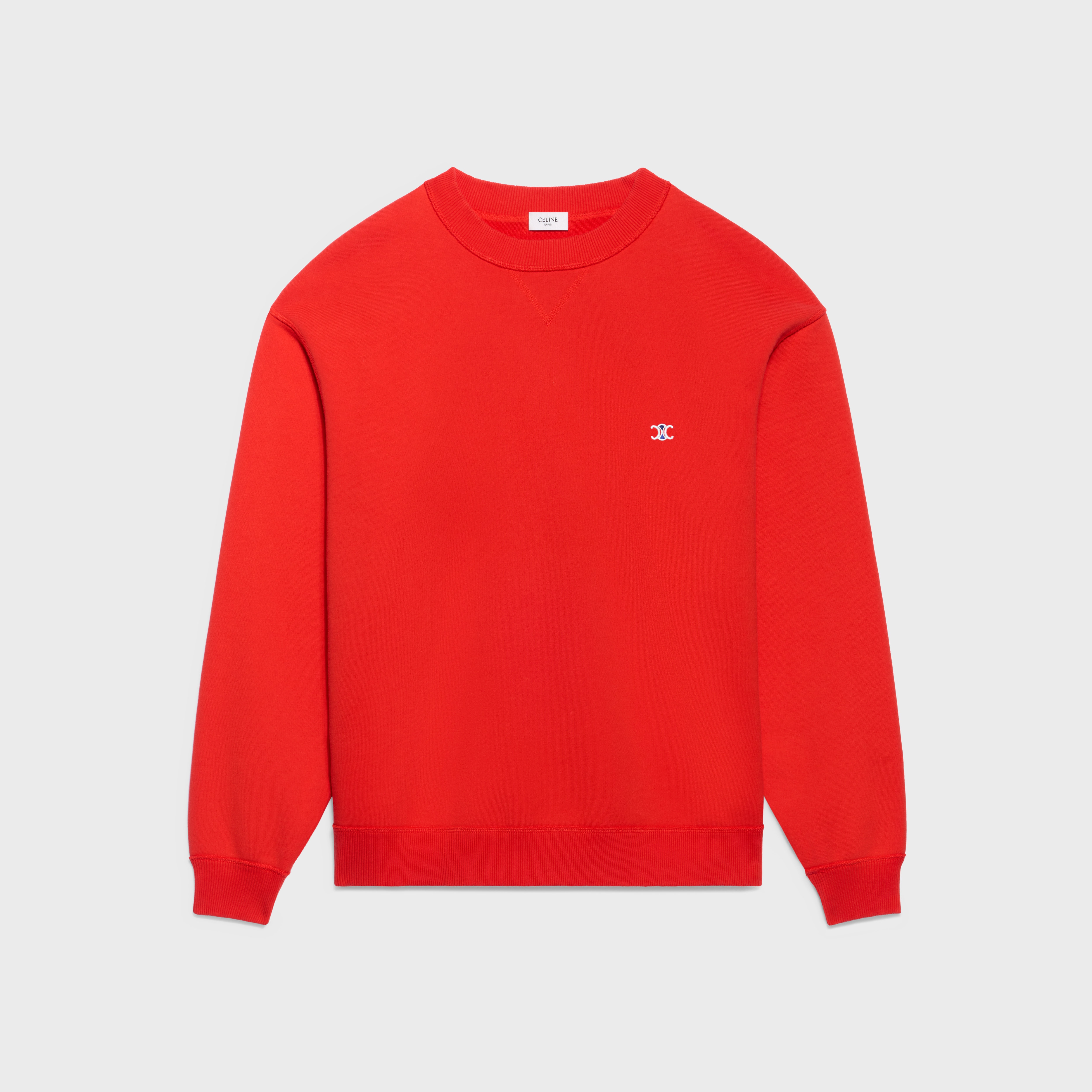 sweatshirt IN cotton fleece - RED CYCLISTE / WHITE / NAVY | CELINE